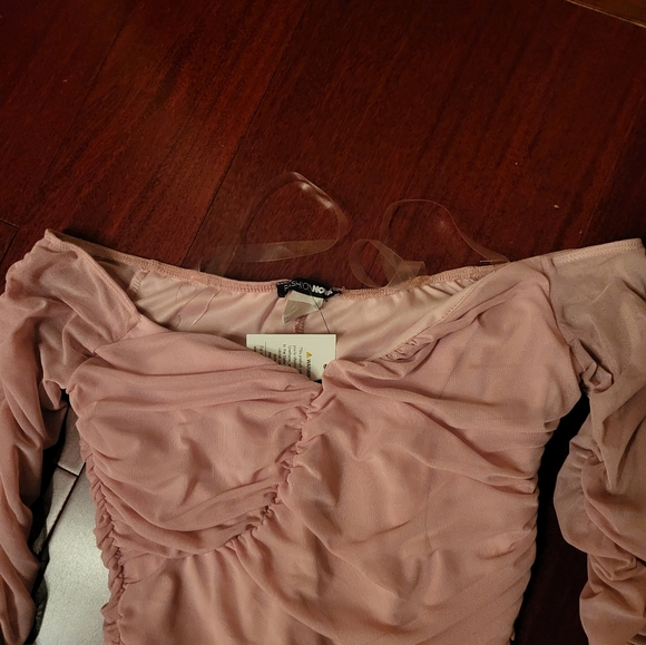 Nwt A Hot Mesh Mauve Bodysuit - Picture 11 of 11
